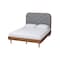 Baxton Studio Garron Mid-Century Modern Grey Fabric and Walnut Brown Wood King Size Platform Bed 246-12645-9816-ZORO - alternate 1